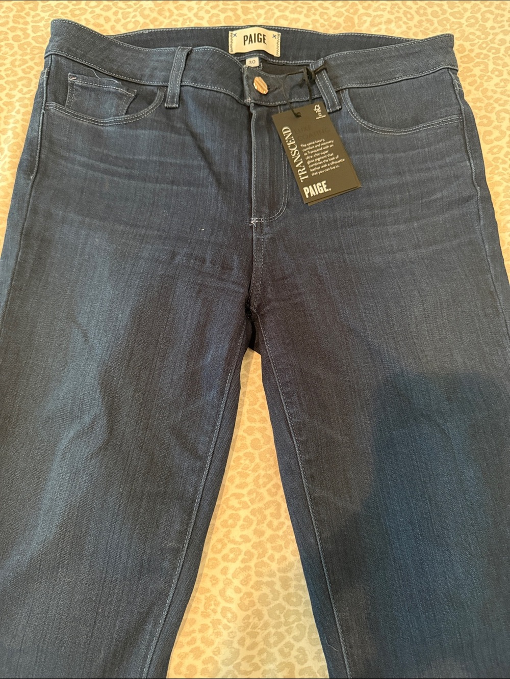 PAIGE Navy Wide-Leg Flare Jeans Paige Denim - Picture 3 of 5